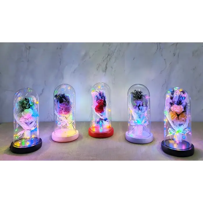 Işıklı Müzikli Romantik Gül Buketi