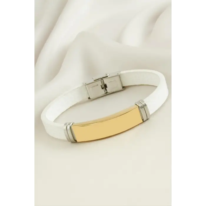 İsim Yazılabilir Deri Çelik Bileklik