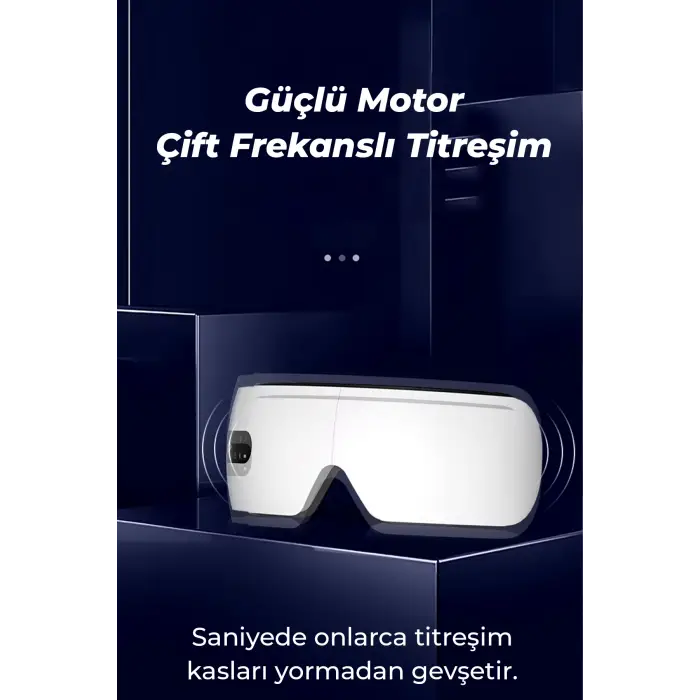 Isıtmalı Titreşimli Masaj Gözlüğü – 44°C Sabit Isı Göz Yorgunluğu Akıllı Göz Masaj Aleti