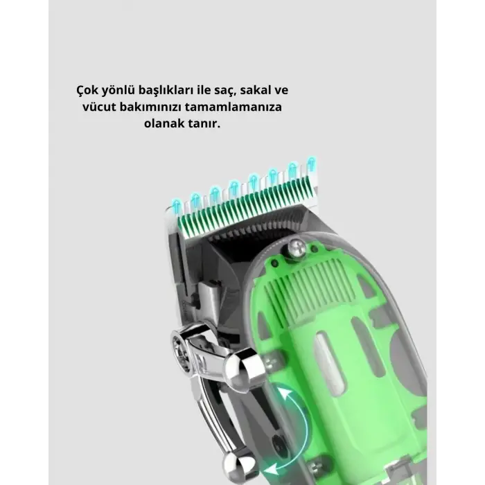 Islak ve Kuru Kullanıma Uygun Çok Amaçlı Tıraş Makinesi – 3 Başlıklı, Seyahat Tipi