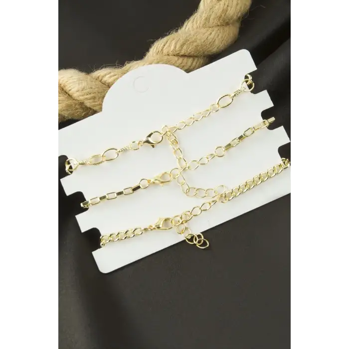 İstiridye İnci Zincir Bileklik 3 Adet