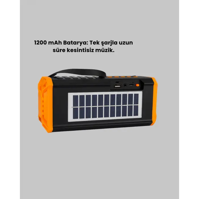 J-IPOX P520 Bluetooth Hoparlör 8W Güçlü Ses Solar Şarj FM Radyo