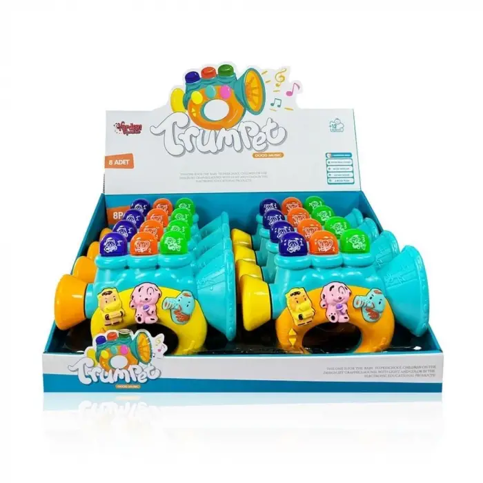 JLG-855-38A IŞIKLI VE MÜZİKLİ TROMPET BEBEK - 1 Adet Stokta Olan Gönderilir