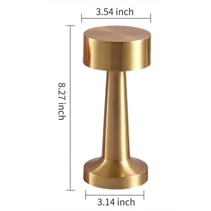 Kablosuz Renkli Masa ve Gece Lambası Altın Rengi Dokunmatik Led Lamba