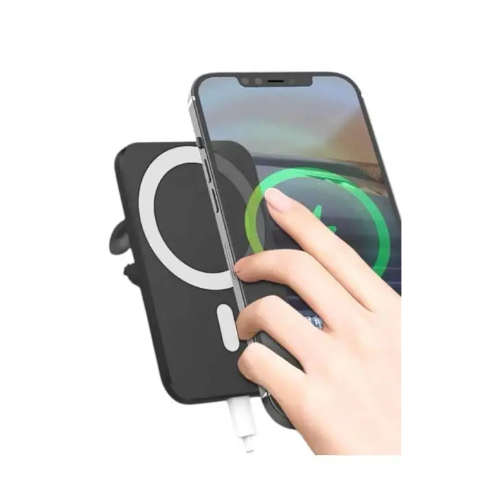 Kablosuz Şarj Aleti Magsafe Araç Içi Manyetik Şarj 15W İOS Uyumlu