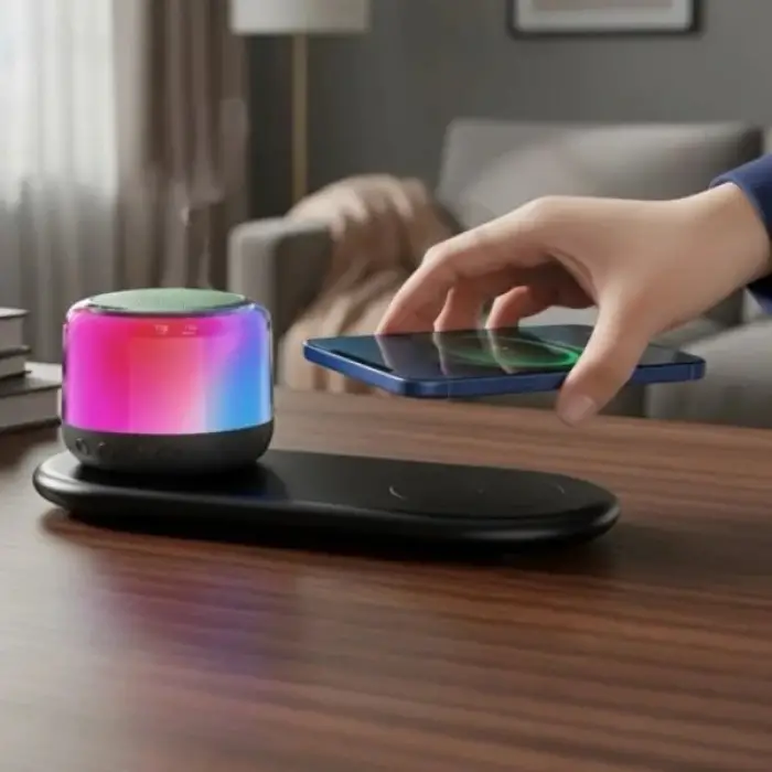 Kablosuz Şarj Standlı Bluetooth Hoparlör