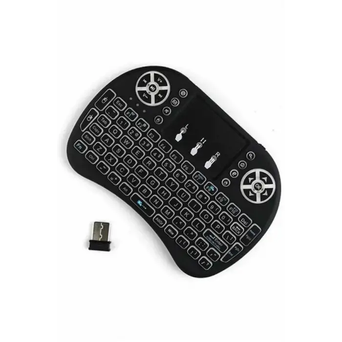 Kablosuz Türkçe Q Klavye RGB Işıklı Televizyon Ps3 Dokunmatik Mouse