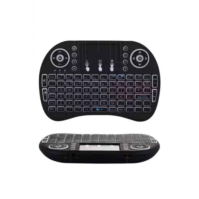 Kablosuz Türkçe Q Klavye RGB Işıklı Televizyon Ps3 Dokunmatik Mouse