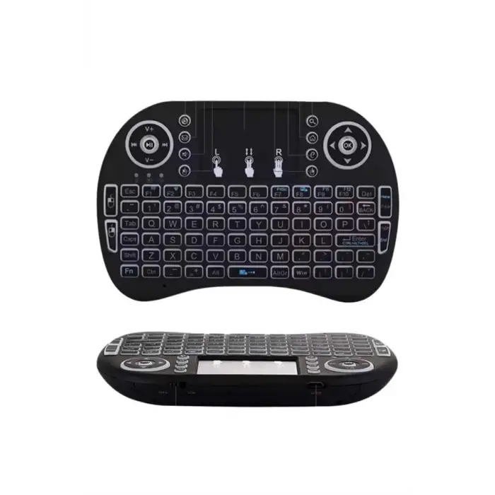 Kablosuz Türkçe Q Klavye RGB Işıklı Televizyon Ps3 Dokunmatik Mouse