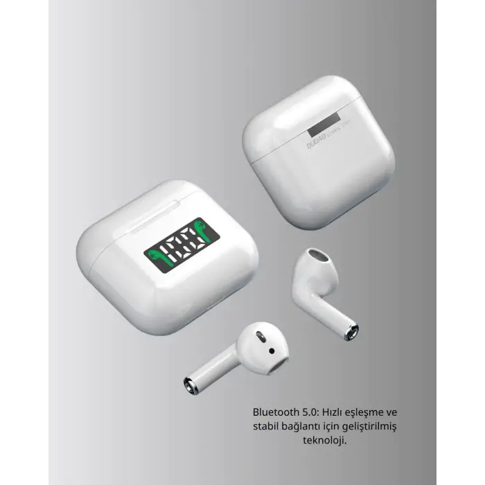 Kablosuz TWS Bluetooth 5.0 Kulaklık – Dokunmatik Kontrol, LED Göstergeli