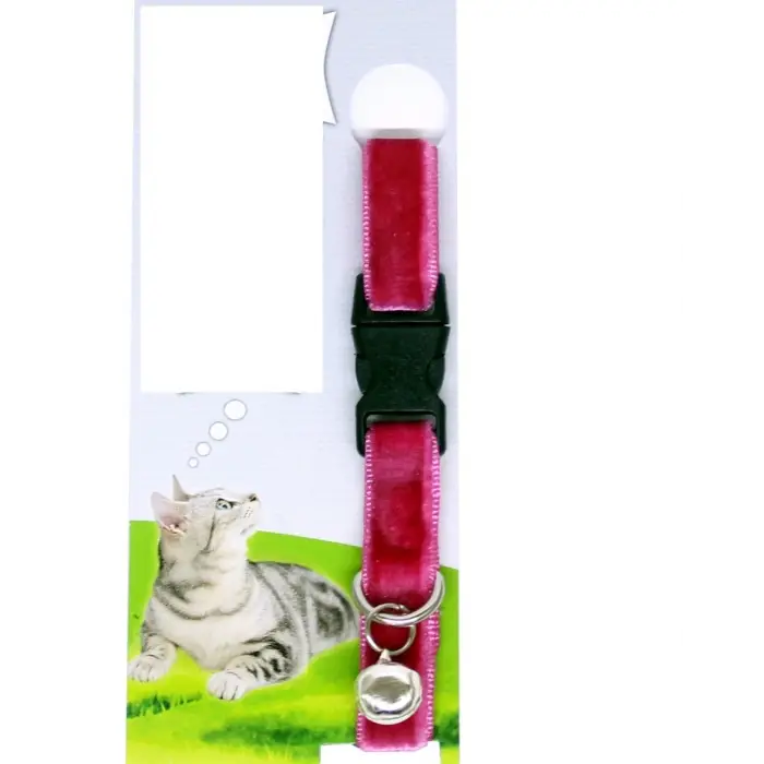Kadife Dokulu Ayarlanabilir Çıngıraklı Kedi Tasması (336336)