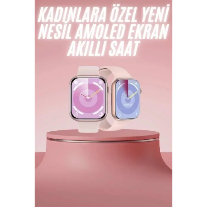 Kadınlara Özel Yeni Nesil Pembe Amoled Ekran Ultra Akıllı Saat 49MM