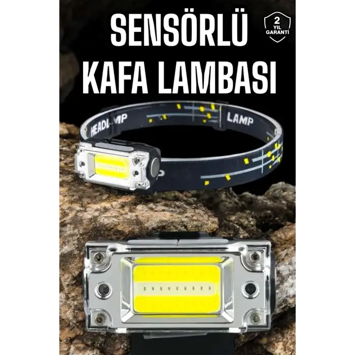 Kafa Lambası Kamp Feneri Balıkçı Feneri Başlıklı Suya Dayanıklı