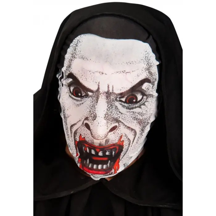 Kafaya Tam Geçmeli Bez Vampir Maskesi - Streç Korku Maskesi - 3D Baskılı Maske Model 2