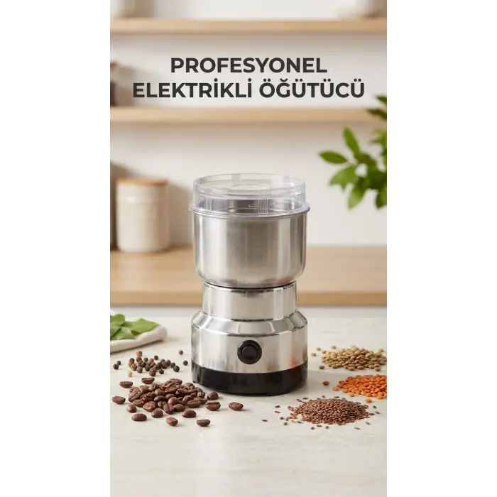 Kahve ve Baharat Öğütücü Makine Paslanmaz Çelik Ergonomik Kullanım
