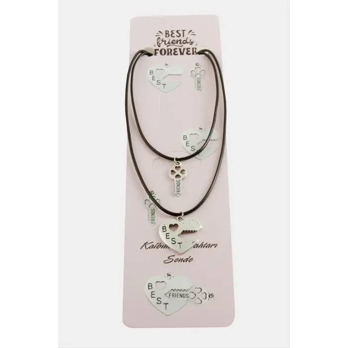 Kalp Anahtar Arkadaşlık Kolyeleri (Çift Kolye)