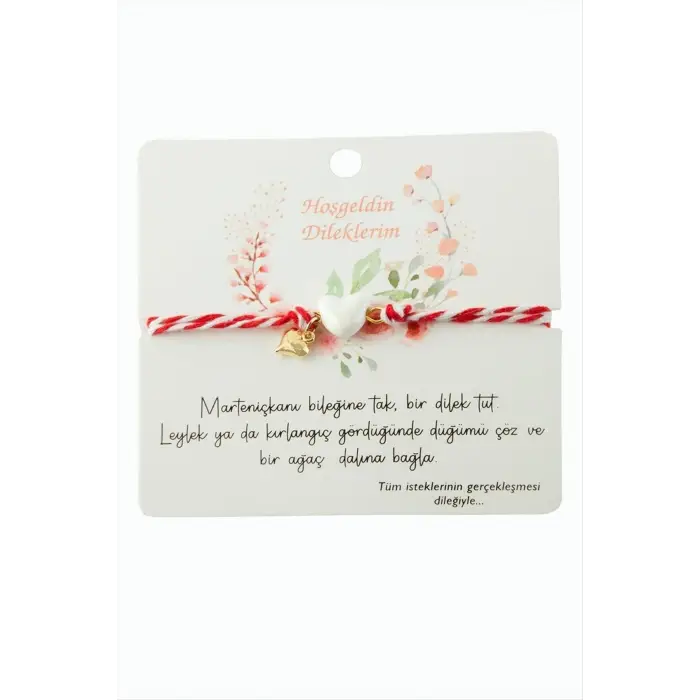 Kalp Cam Boncuk Marteniçka İp Bileklik