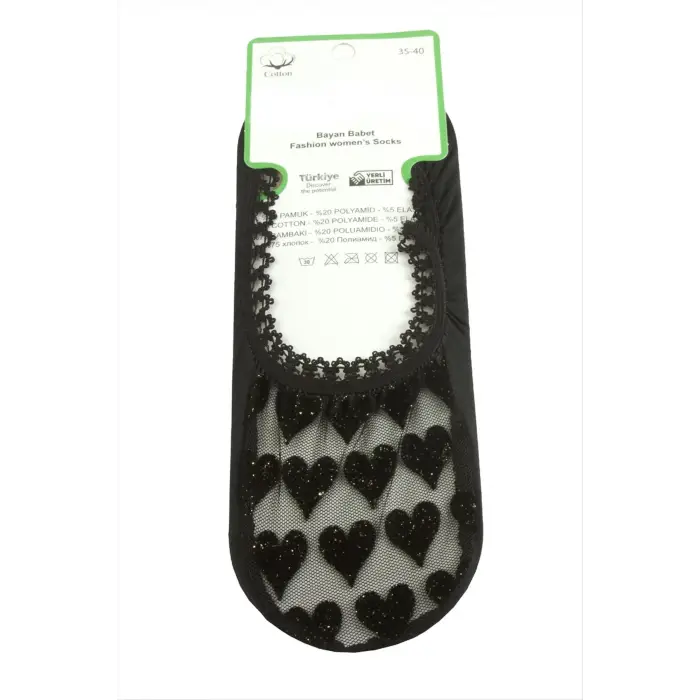 Kalp Dantel Babet Çorap