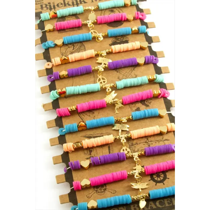 Kalp Fimo Boncuk Bileklik