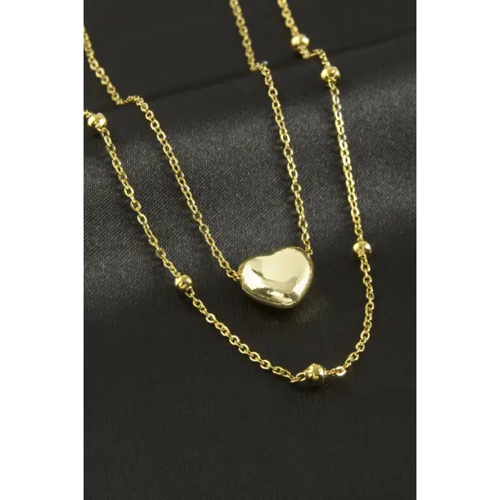 Kalp İkili Çelik Kolye