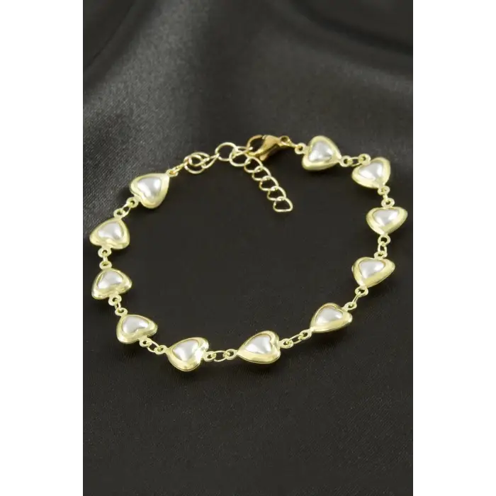 Kalp İnci Çelik Bileklik