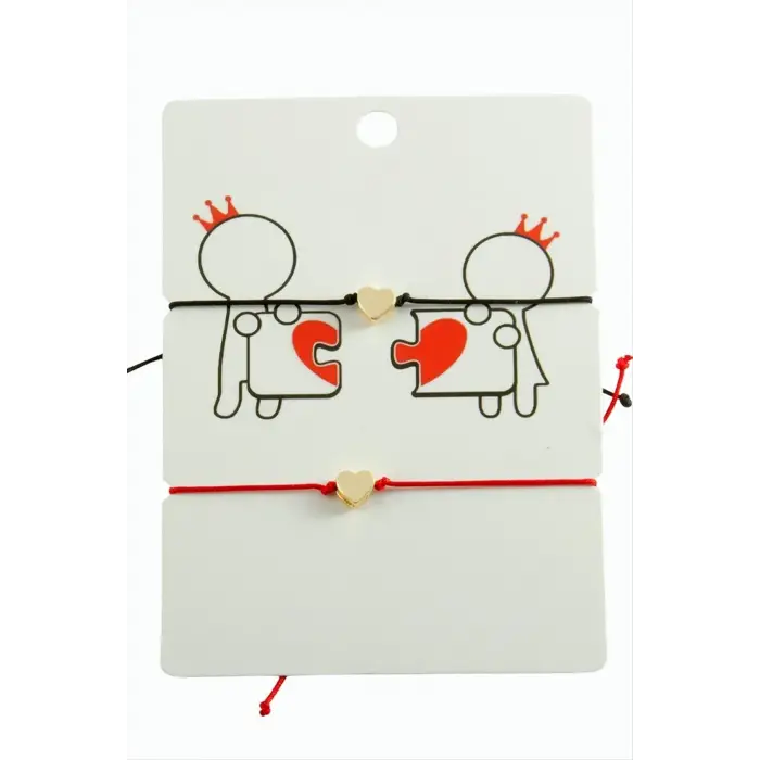 Kalp İp Bileklik 2 Adet