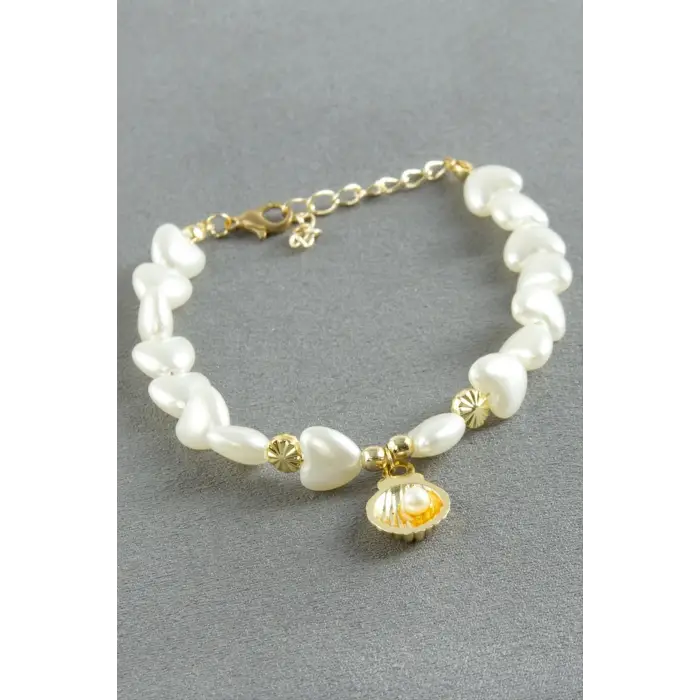 Kalp İstiridye İnci Bileklik