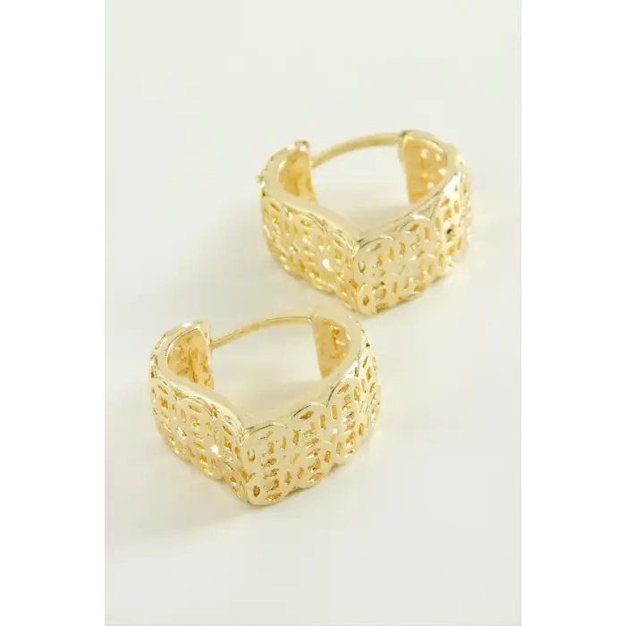 Kalp Kilitli Halka Küpe