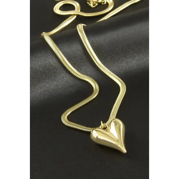 Kalp Lüks Çelik Kolye