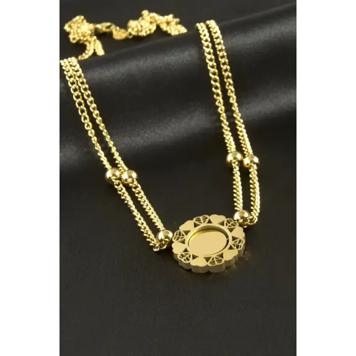 Kalp Lüks Çelik Kolye