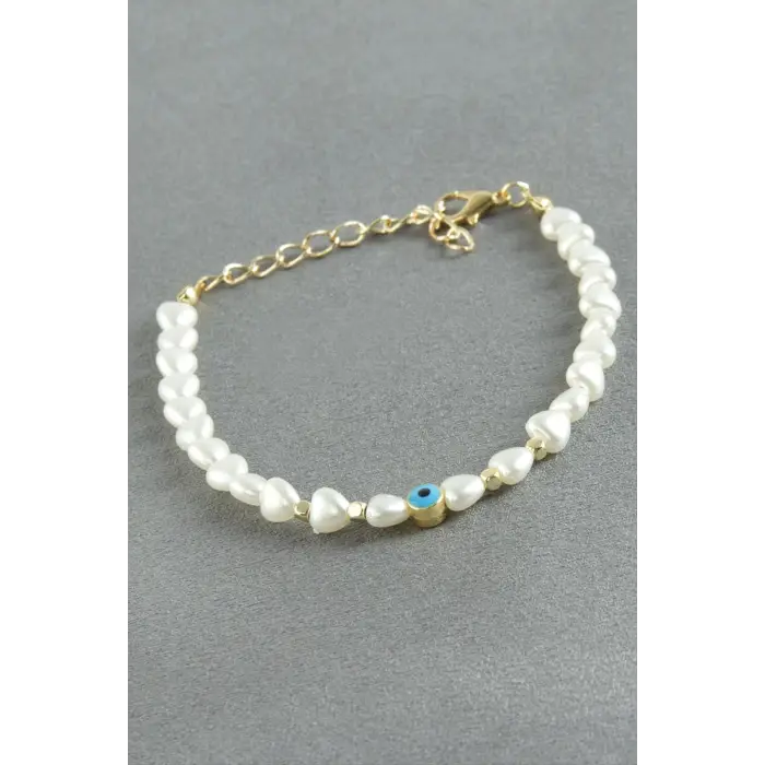 Kalp Nazar İnci Bileklik