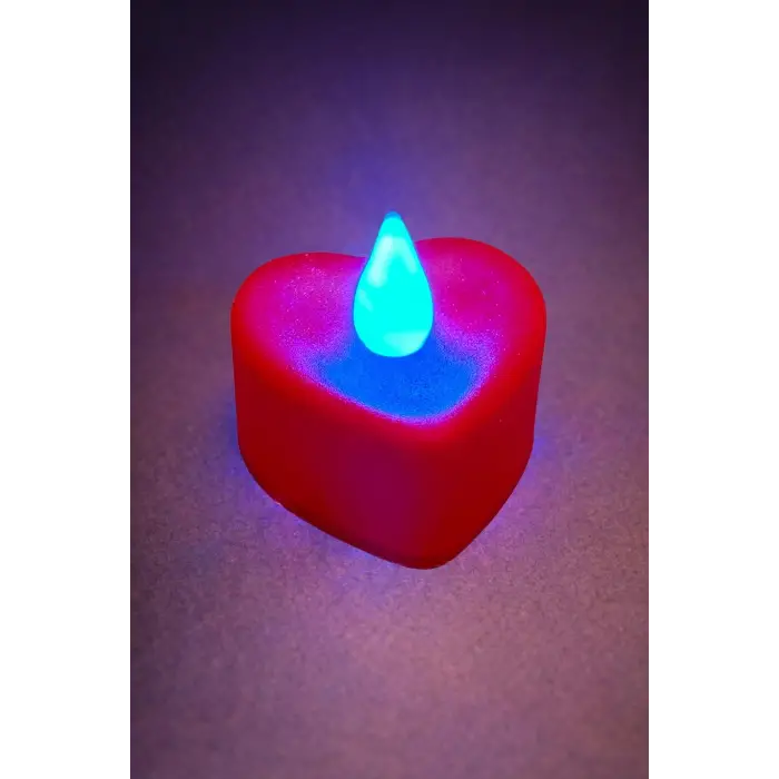 Kalp Şekilli Işıklı Mum 4 cm