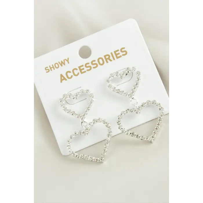 Kalp Suyolu Taşlı Küpe