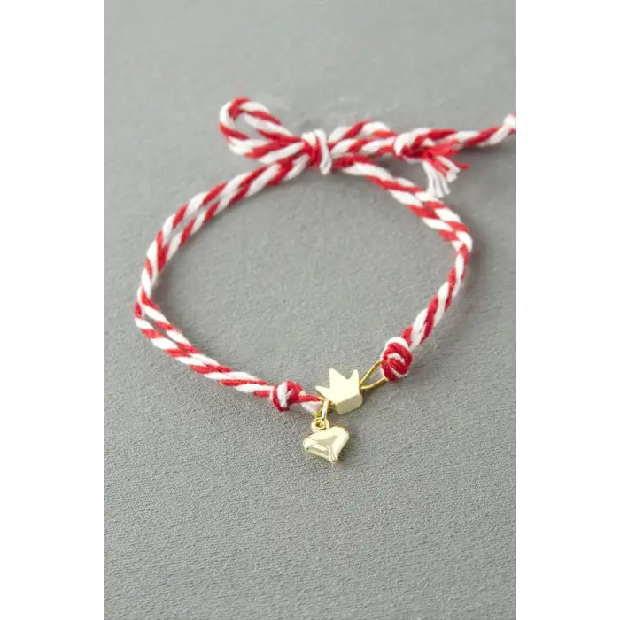 Kalp Taç Marteniçka İp Bileklik