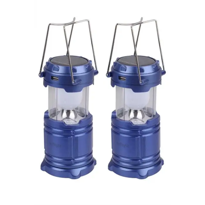 Kamp Lambası Solar Şarjlı Kızaklı Kamp Feneri Led Lamba Işıldak