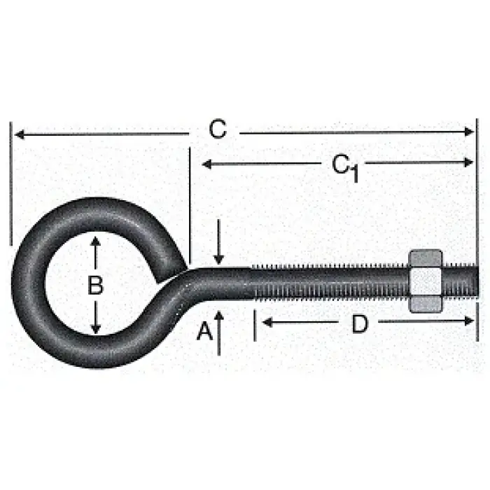 Kapalı Metrik Kanca M4 - 100 Adet
