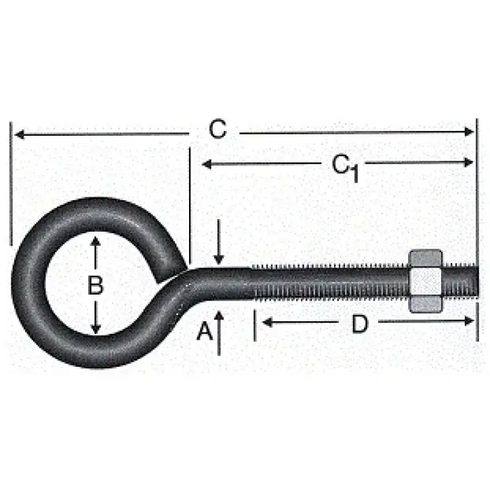 Kapalı Metrik Kanca M5 / 21x80 - 100 Adet