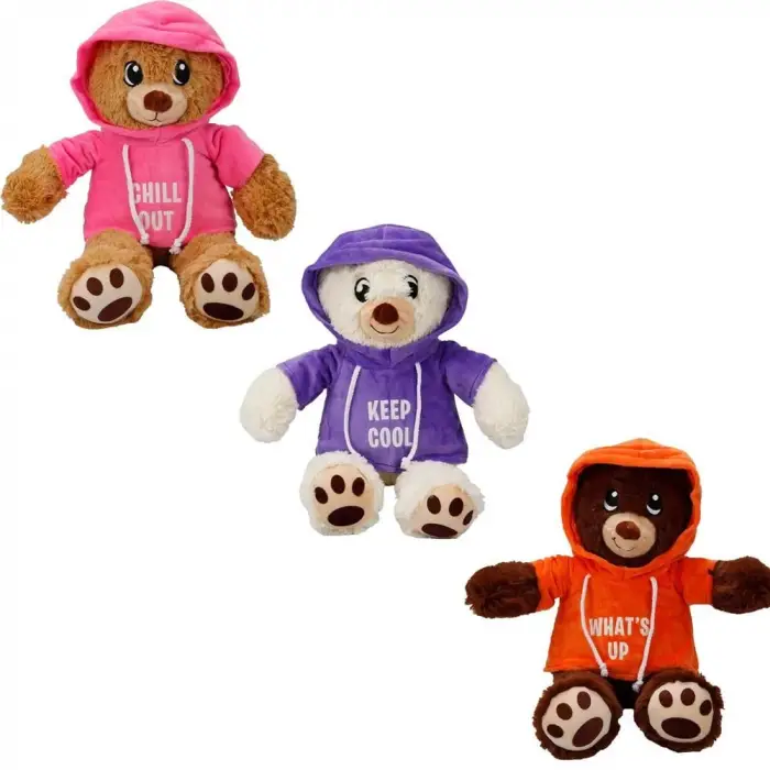 Kapşonlu Peluş Ayı 30 cm. 1 Adet Fiyatıdır