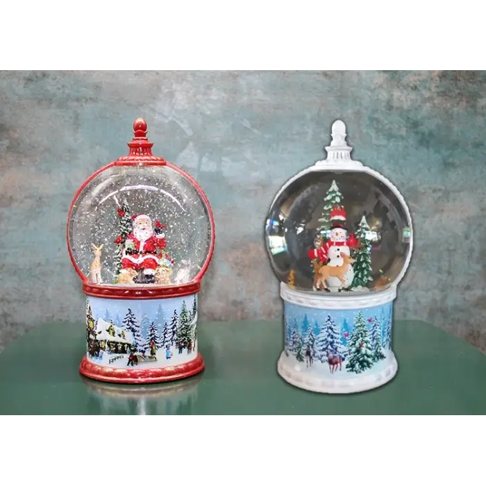 Kardan Adam Ve Noel Babalı Işıklı Müzikli Kar Küresi