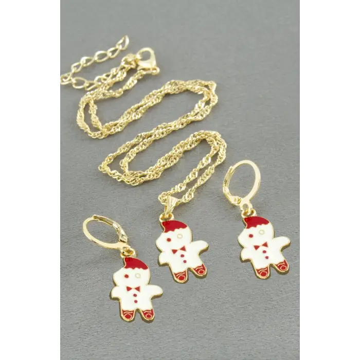 Kardan Adam Yılbaşı Kutulu Zincir Kolye Set