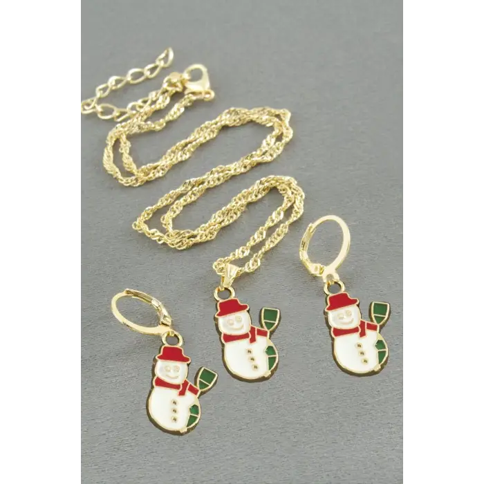 Kardan Adam Yılbaşı Kutulu Zincir Kolye Set