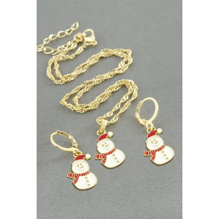Kardan Adam Yılbaşı Kutulu Zincir Kolye Set