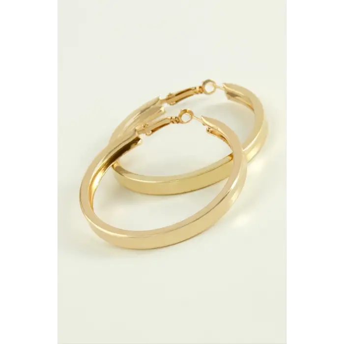 Kare Düz Halka Küpe 6 cm