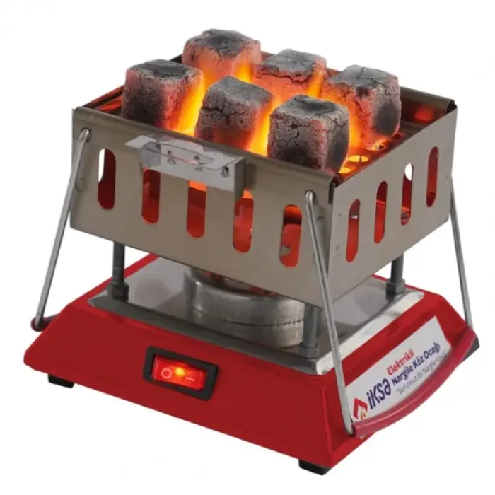 Kare Krom Elektrikli Nargile Köz Ocağı