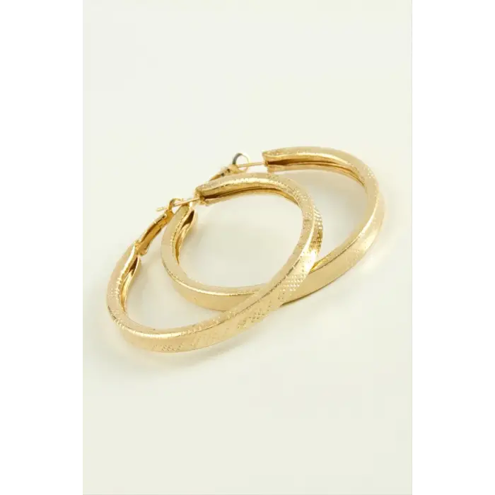 Kare Noktalı Halka Küpe 5,5 cm