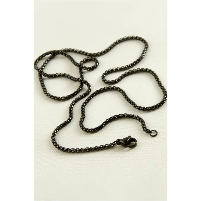 Kare Zincir Çelik Kolye 45 cm