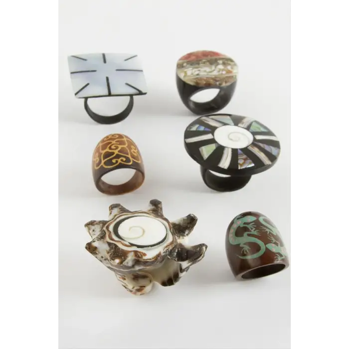 Karışık Deniz Kabuğu Sedef Yüzük