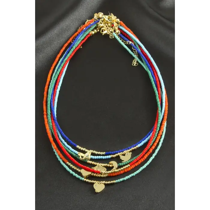 Karışık Figürlü Miyoki Boncuk Kolye 1 Adet