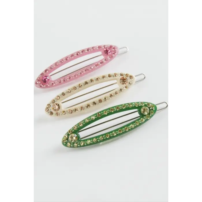 Karışık Taşlı Klipsli Toka