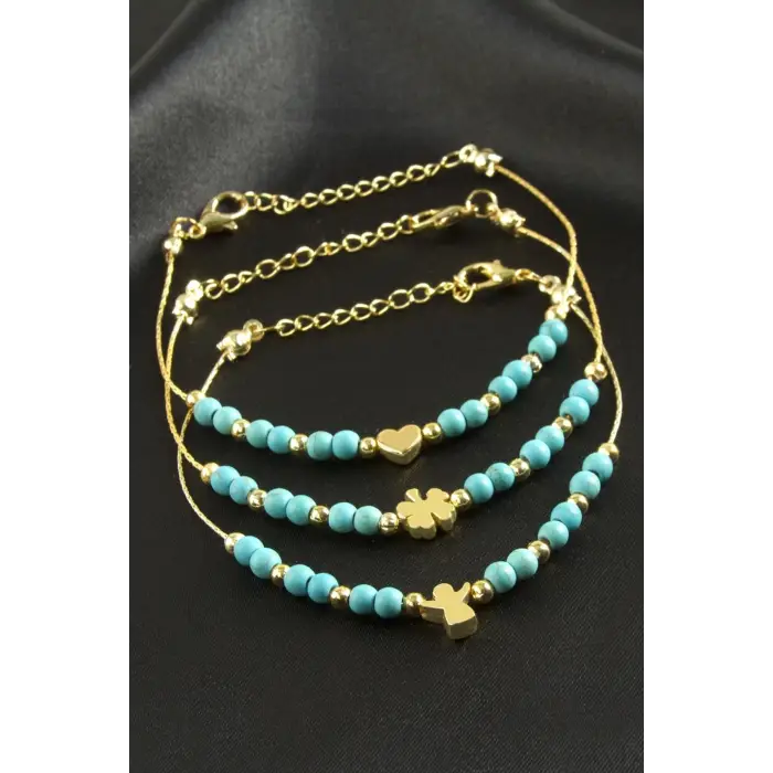 Karışık Turkuaz Boncuk Bileklik